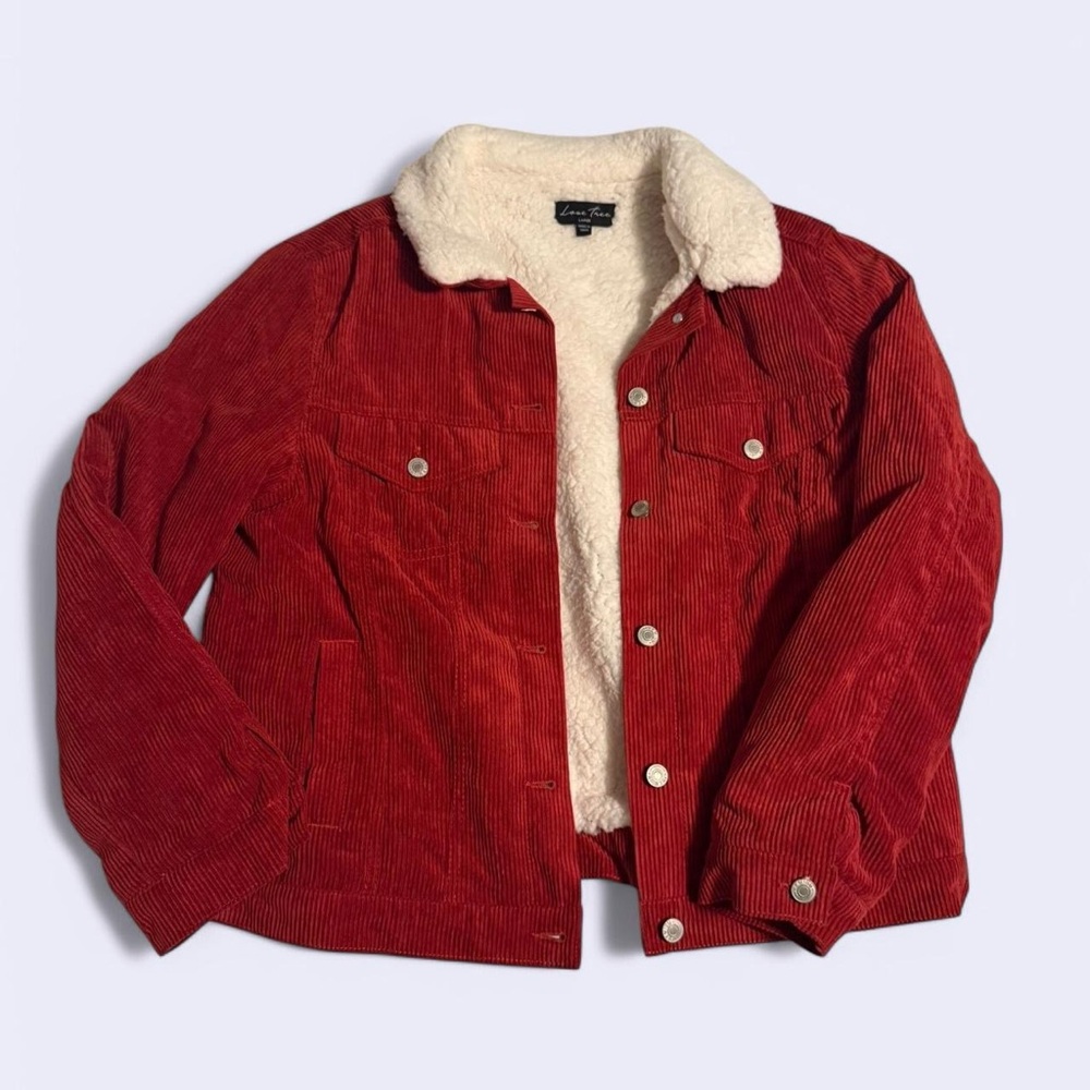 Rust Orange Corduroy Fur Lined Jacket Size Large
